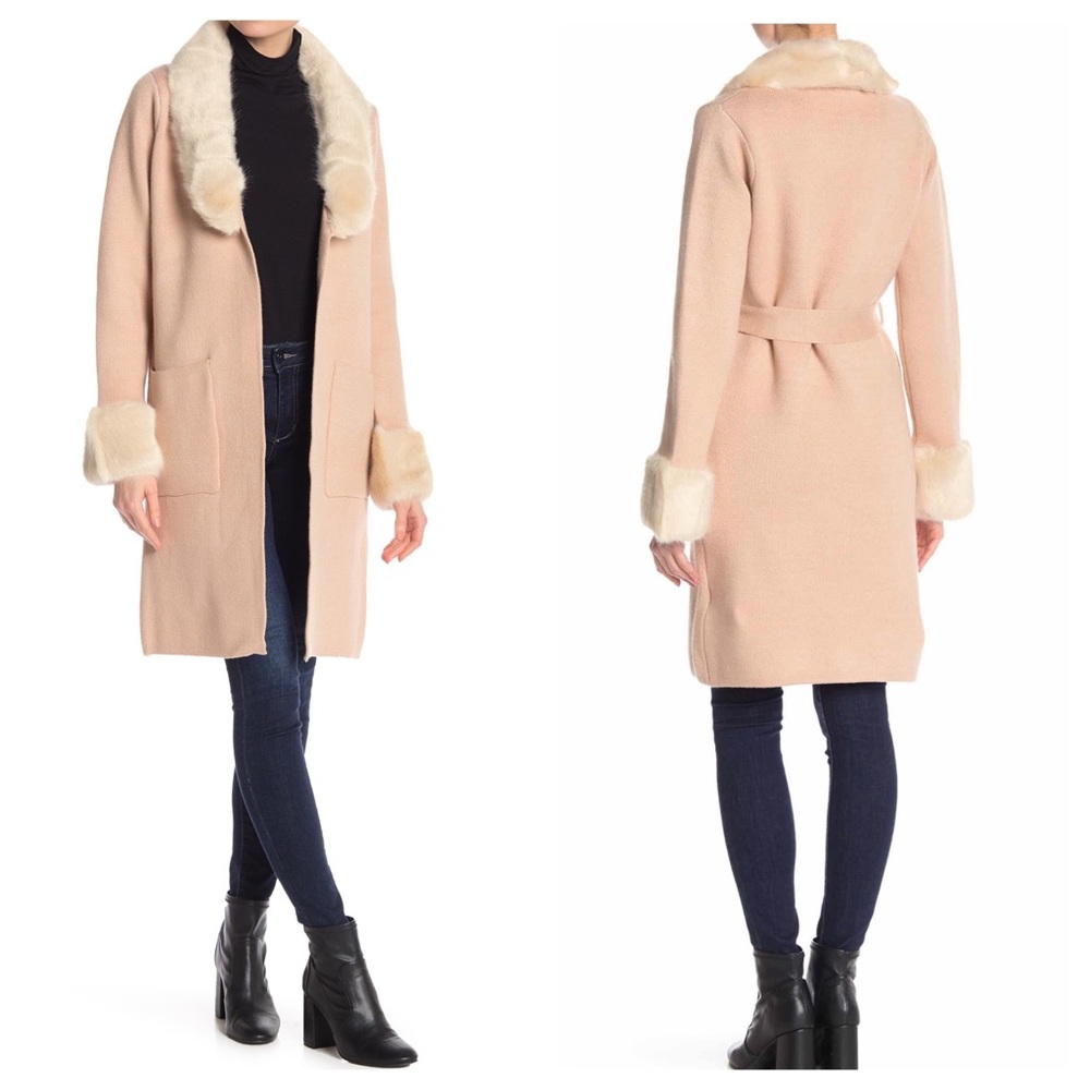 Love Token Faux Fur Knit Jacket